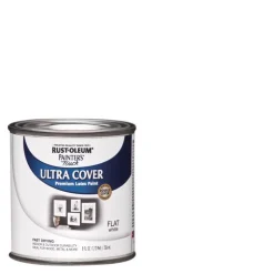 Rust-Oleum Painters Touch Flat White Ultra Cover Paint Indoor and Outdoor 190 g/L 0.5 pt.