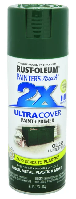 Rust-Oleum Painter's Touch Ultra Cover Gloss Hunter Green Spray Paint 12 oz. (Pack of 6)