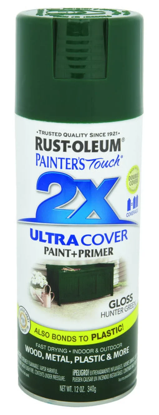 Rust-Oleum Painter's Touch Ultra Cover Gloss Hunter Green Spray Paint 12 oz. (Pack of 6)