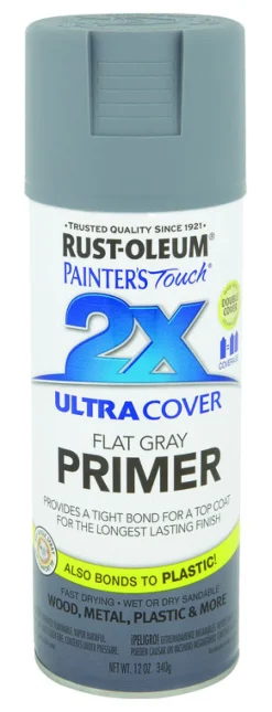 Rust-Oleum Painter's Touch Ultra Cover Primer Flat Gray Spray Paint 12 oz. (Pack of 6)