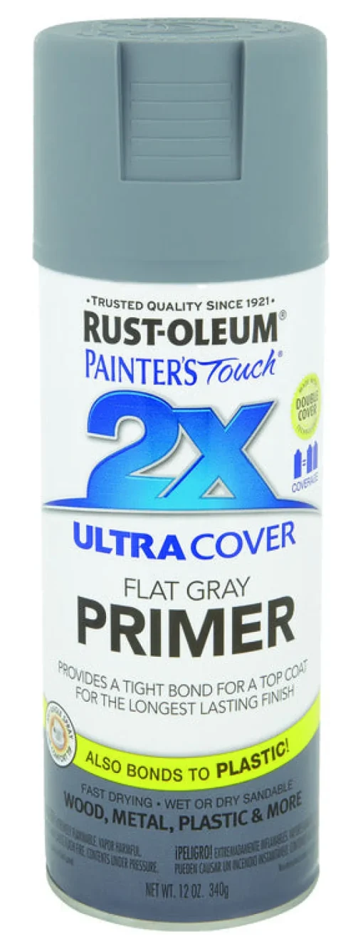 Rust-Oleum Painter's Touch Ultra Cover Primer Flat Gray Spray Paint 12 oz. (Pack of 6)