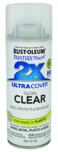 Rust-Oleum Painter's Touch Ultra Cover Gloss Clear Spray Paint 12 oz. (Pack of 6)