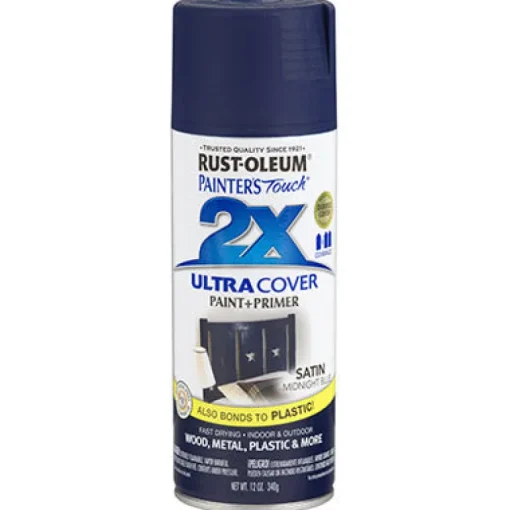 Rust-Oleum Painter's Touch Ultra Cover Satin Midnight Blue Spray Paint 12 oz. (Pack of 6)