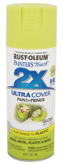 Rust-Oleum Painter's Touch Ultra Cover Gloss Key Lime Spray Paint 12 oz. (Pack of 6)
