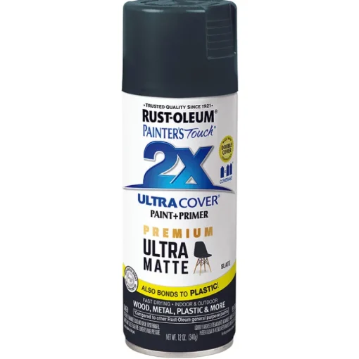 Rust-Oleum Painter's Touch 2X Ultra Cover Premium Slate Ultra Matte Paint & Primer Spray 12 oz.