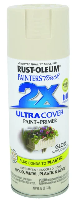 Rust-Oleum Painter's Touch 2X Ultra Cover Gloss Cottage White Spray Paint 12 oz. (Pack of 6)