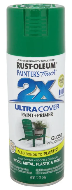 Rust-Oleum Painter's Touch Ultra Cover Gloss Meadow Green Spray Paint 12 oz. (Pack of 6)