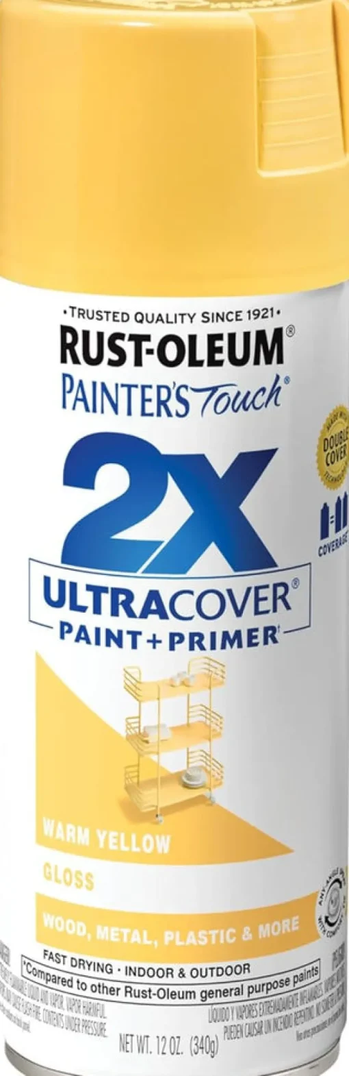 Rust-Oleum Painter'S Touch Ultra Cover Gloss Warm Yellow Spray Paint 12 Oz. (Pack Of 6)