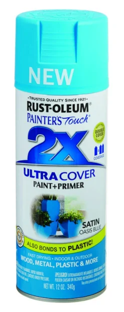 Rust-Oleum Painter's Touch Ultra Cover Satin Oasis Blue Spray Paint 12 oz.