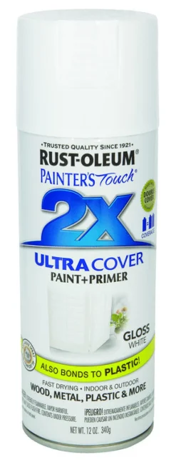 Rust-Oleum Painter's Touch Ultra Cover Gloss White Spray Paint 12 oz. (Pack of 6)