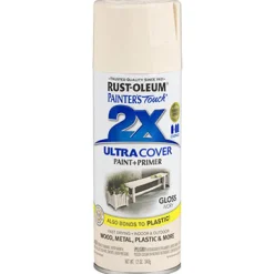 Rust-Oleum Painter's Touch Ultra Cover Gloss Ivory Spray Paint 12 oz. (Pack of 6)