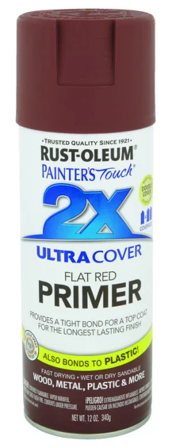 Rust-Oleum Painters Touch Ultra Cover Primer Flat Red Spray Paint 12 oz.