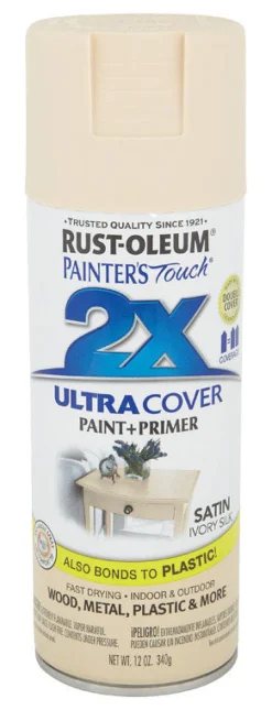 Rust-Oleum Painter's Touch Ultra Cover Satin Ivory Silk Spray Paint 12 oz. (Pack of 6)