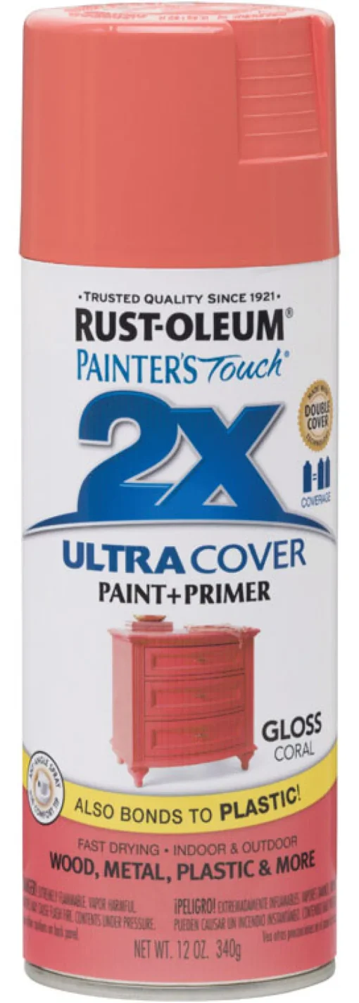 Rust-Oleum Painter's Touch Ultra Cover Gloss Coral Spray Paint 12 oz. (Pack of 6)