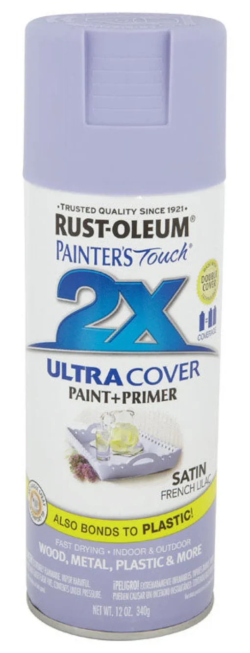 Rust-Oleum Painter's Touch Ultra Cover Satin French Lilac Spray Paint 12 oz. (Pack of 6)
