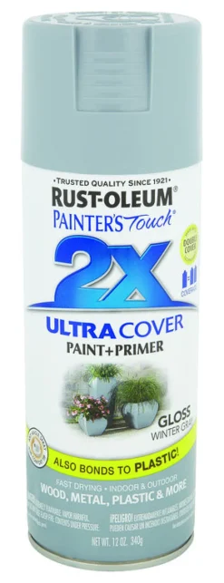 Rust-Oleum Painter's Touch Ultra Cover Gloss Winter Gray Spray Paint 12 oz. (Pack of 6)