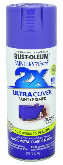 Rust-Oleum Painter's Touch Ultra Cover Gloss Grape Spray Paint 12 oz. (Pack of 6)