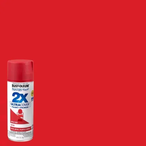 Rust-Oleum Painter's Touch 2X Ultra Cover Satin Apple Red Spray Paint 12 oz. (Pack of 6)