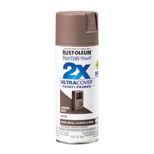 Rust-Oleum Painter's Touch Satin London Gray Smooth Fast Dry Spray Paint 12 oz. (Pack of 6)