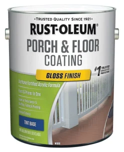 Rust-Oleum Porch & Floor Gloss Tint Base Porch and Floor Paint+Primer 1 gal (Pack of 2).