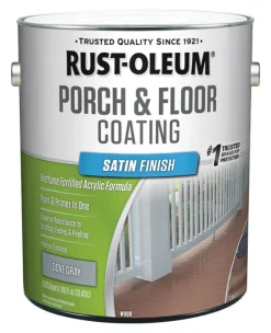 Rust-Oleum Porch & Floor Satin Dove Gray Porch and Floor Paint+Primer 1 gal (Pack of 2).