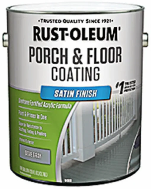 Rust-Oleum Porch & Floor Satin Dove Gray Porch and Floor Paint+Primer 1 gal (Pack of 2).