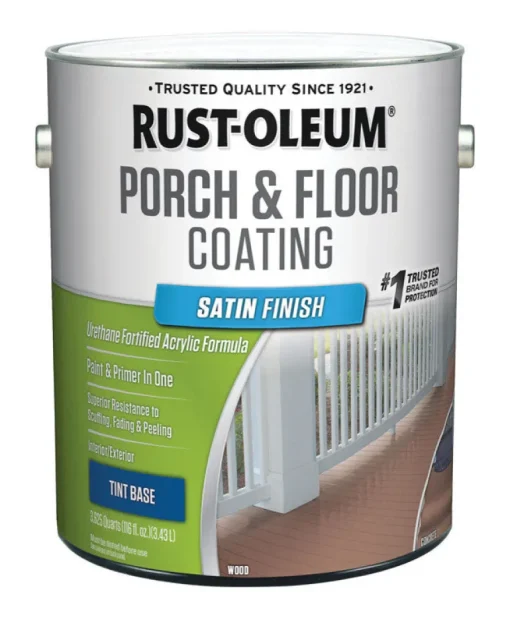 Rust-Oleum Porch & Floor Satin Tint Base Porch and Floor Paint+Primer 1 gal (Pack of 2).