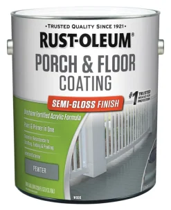 Rust-Oleum Porch & Floor Semi-Gloss Pewter Porch and Floor Paint+Primer 1 gal (Pack of 2).