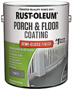 Rust-Oleum Porch & Floor Semi-Gloss Pewter Porch and Floor Paint+Primer 1 gal (Pack of 2).