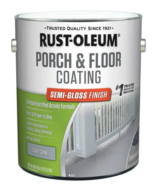 Rust-Oleum Porch & Floor Semi-Gloss Dove Gray Porch and Floor Paint+Primer 1 gal (Pack of 2).