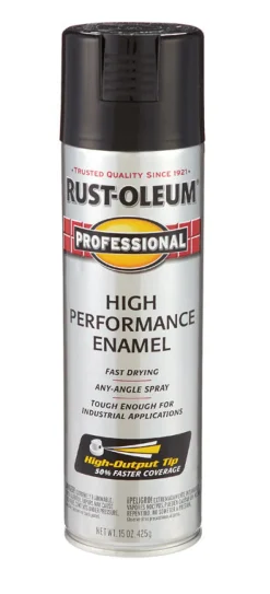 Rust-Oleum Professional Black Spray Paint 15 oz. (Pack of 6)