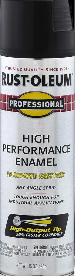 Rust-Oleum Professional Flat Black Spray Paint 15 oz. (Pack of 6)