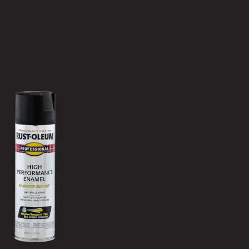 Rust-Oleum Professional Flat Black Spray Paint 15 oz. (Pack of 6)