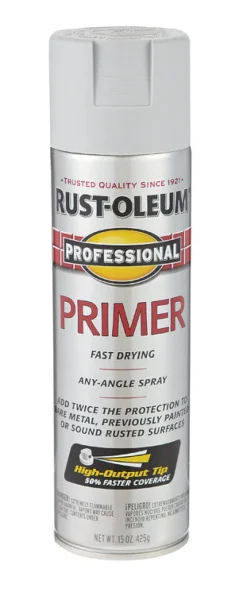 Rust-Oleum Professional Flat Gray Primer Spray 15 oz. (Pack of 6)