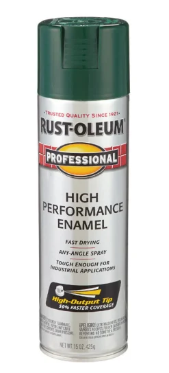 Rust-Oleum Professional Hunter Green Spray Paint 15 oz. (Pack of 6)