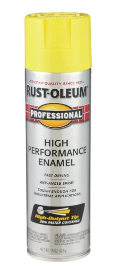 Rust-Oleum Professional Safety Yellow Spray Paint 15 oz. (Pack of 6)
