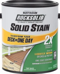 Rust-Oleum RockSolid 2X Solid Stain Solid Tintable Tint Base Deck Resurfacer 1 gal. (Pack of 2)