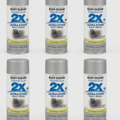 Rust-Oleum Smooth Metallic Aluminum Oil Based Spray Paint 12 oz. (Pack of 6)