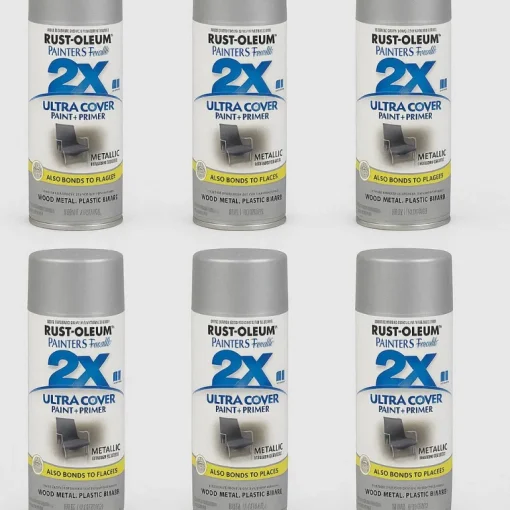 Rust-Oleum Smooth Metallic Aluminum Oil Based Spray Paint 12 oz. (Pack of 6)