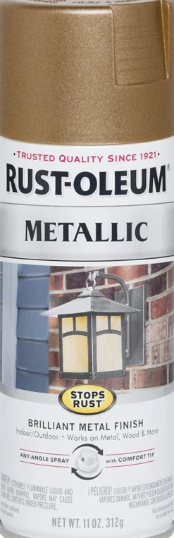 Rust-Oleum Stops Rust Antique Brass Metallic Spray Paint 11 oz. (Pack of 6)