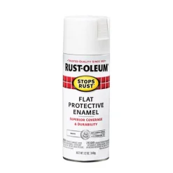 Rust-Oleum Stops Rust Flat White Spray Paint 12 oz (Pack of 6)
