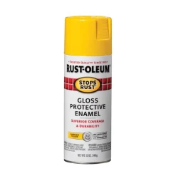 Rust-Oleum Stops Rust Gloss Sunburst Yellow Spray Paint 12 Oz. (Pack Of 6)