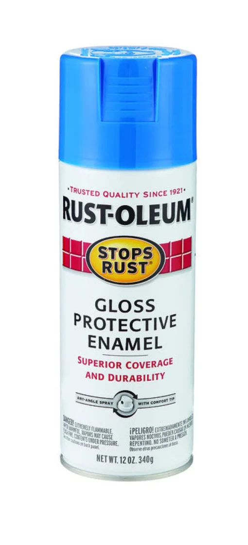 Rust-Oleum Stops Rust Gloss Sail Blue Spray Paint 12 Oz. (Pack Of 6)