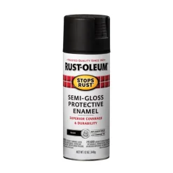 Rust-Oleum Stops Rust Semi-Gloss Black Spray Paint 12 oz. (Pack of 6)