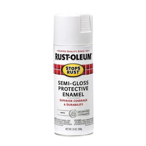 Rust-Oleum Stops Rust Semi-Gloss White Spray Paint 12 oz. (Pack of 6)