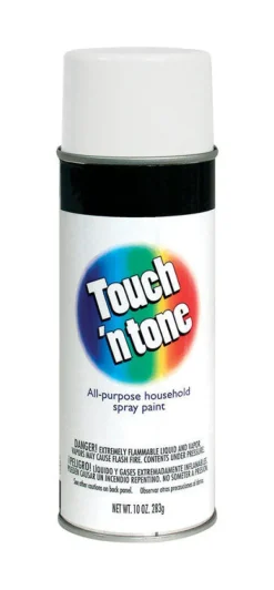Rust-Oleum Touch n Tone Flat White Spray Paint 10 oz. (Pack of 6)