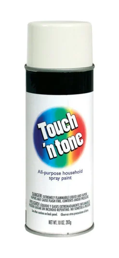 Rust-Oleum Touch n Tone Gloss White Spray Paint 10 oz. (Pack of 6)