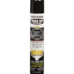 Rust-Oleum Turbo Black Abrasion & Impact-Resistant Truck Bed Coating Spray 24 oz. (Pack of 6)