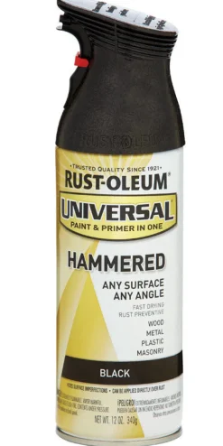 Rust-Oleum Universal Hammered Black Spray Paint 12 oz. (Pack of 6)
