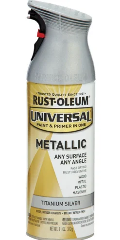 Rust-Oleum Universal Paint & Primer in One Titanium Silver Spray Paint 11 oz.